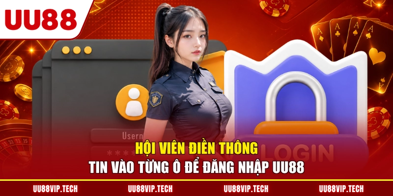 Hội viên điền thông tin vào từng ô để đăng nhập UU88